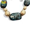 Image 3 : Vintage Miriam Haskell Glass Faux Lapis & Pearl Necklace With Bird Catch & Matching Earrings