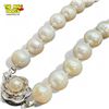Image 2 : Vintage 12mm Cultured Pearl Necklace Stamped G. Silver Clasp