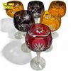 Image 2 : Beautiful Vintage Crystal Wine Glasses By Naehtmann With Cut Pattern & Colour Overlay