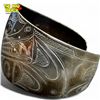 Image 4 : West Coast First Nations Silver Bracelet Titled "Wolves" by Phil Whonnock 1996 (39 Grams)