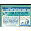 Image 2 : 1976-77 O-PEE-CHEE MEL BRIDGMAN ROOKIE CARD