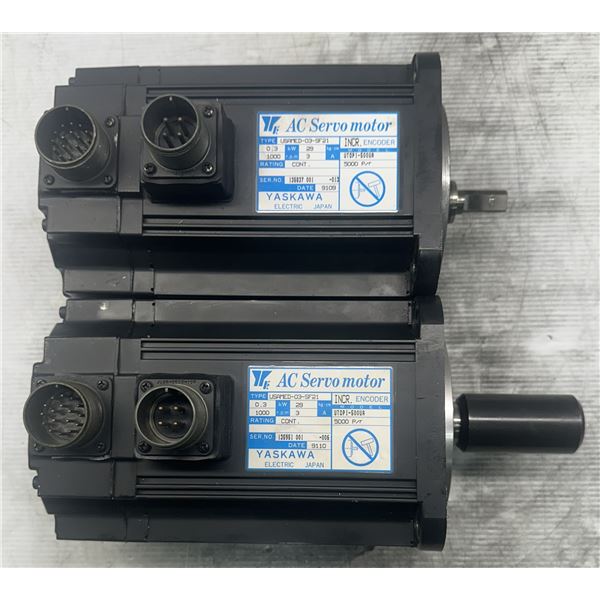 (2) Yaskawa #USAMED-03-SF21 AC Servo Motors