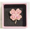 Image 1 : NEW PINK RHINESTONES FILLED CLOVER 1.4”X 2”