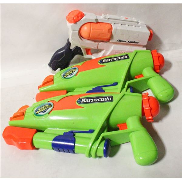 BARRACUDA PUMP ACTION WATER GUNS- LOT OF 3