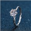 Image 2 : 1 CT GRA CERTIFIED SZ 7 6-CLAWS 925 SILVER