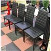 Image 1 : SET OF 4 METAL AND BLACK LEATHERETTE SIDE CHAIRS