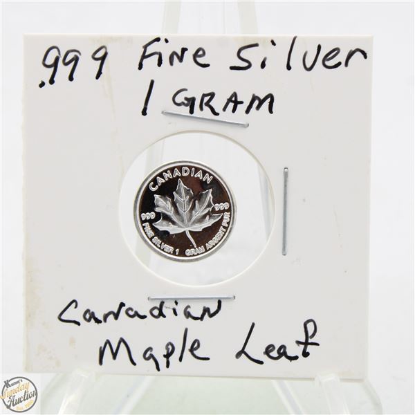 #3389-CANADIAN .999 FINE SILVER 1 GRAM WITH