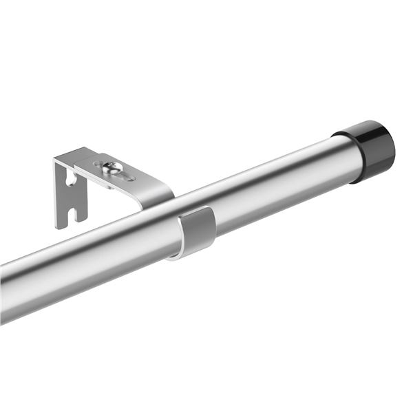 NEW 1 INCH DIAMETER WINDOW CURTAIN ROD SET SILVER