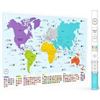 Image 1 : NEW W SLEEVE COLORFUL WORLD MAP W FLAGS & CAPITALS