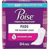 Image 1 : NEW 84 POISE INCONTINENCE PADS FOR WOMEN MAX 5