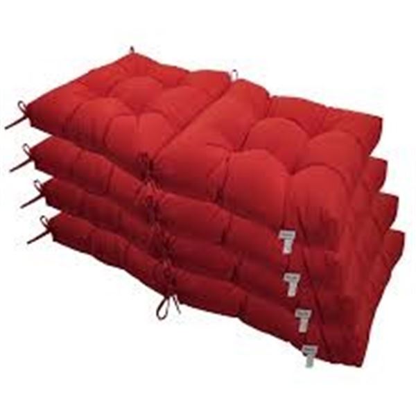 NEW W BOX 4PKKUNSTE INDOOR/OUTDOOR PATIO SEATS RED