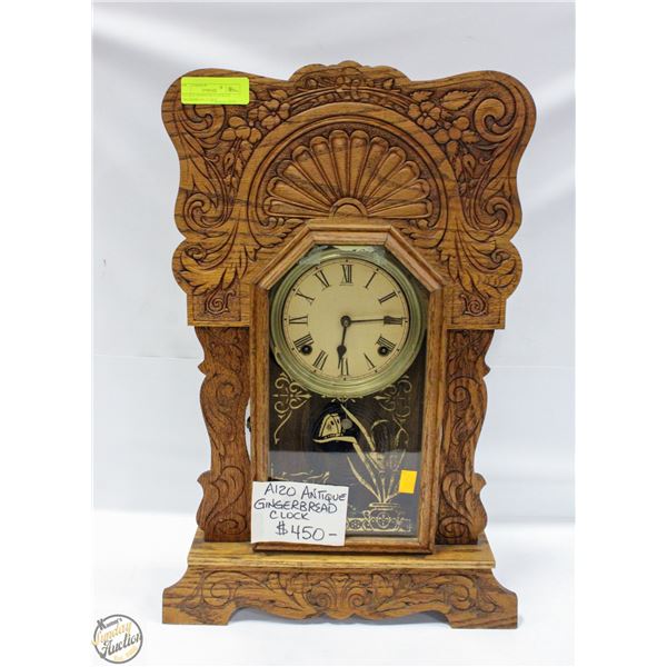 VINTAGE SESSIONS CLOCK CO GINGERBREAD CLOCK