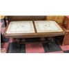 Image 1 : WOOD & TILE COFFEE TABLE W/ LEAF 54" X 29" X 24"