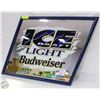 Image 1 : BUDWEISER ICE ANGLED MIRROR FRAMED 25" X 21"