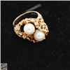 10K YELLOW GOLD AND CULTURED PEARL RING SZ 6