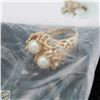 Image 3 : 10K YELLOW GOLD AND CULTURED PEARL RING SZ 6