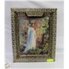 Image 1 : LIGHTED BRASS FILIGREE FRAMED JESUS PHOTO