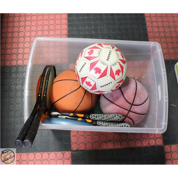 2 BOXES OF KIDS OUTDOOR TOYS, SOCCER,