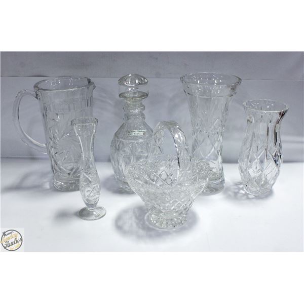 6PC LOT CRYSTAL PIECES