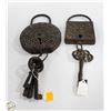 Image 1 : 2 REPLICA CAST METAL LOCK & KEY SETS