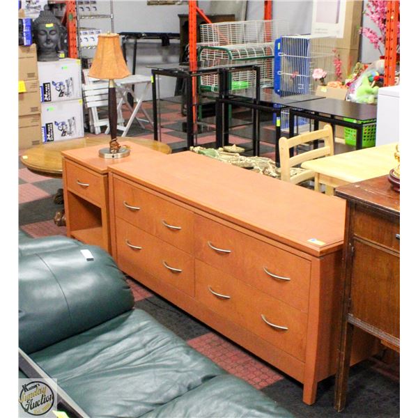 DRESSER AND MATCHING NIGHT TABLE WITH LAMP