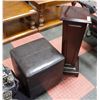 Image 1 : BLACK FOOT STOOL AND BROWN PLANTER STAND