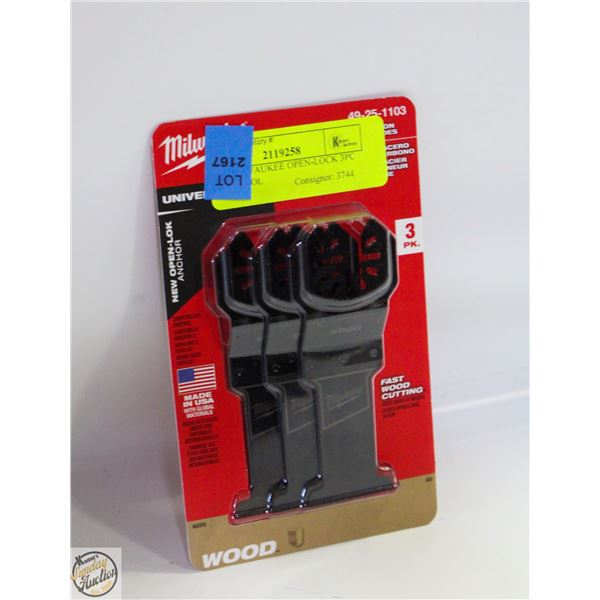 NEW MILWAUKEE OPEN-LOCK 3PC MULTI-TOOL