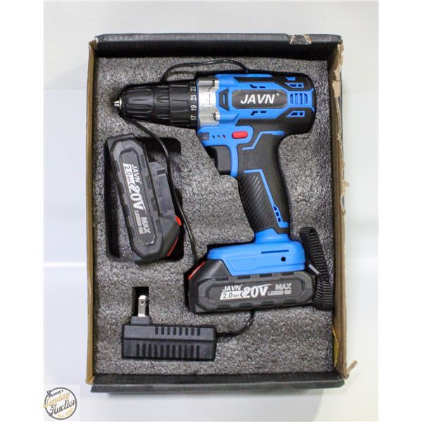 NEW 20V CORDLESS DRILL 2 BATTERIES 2.0AH