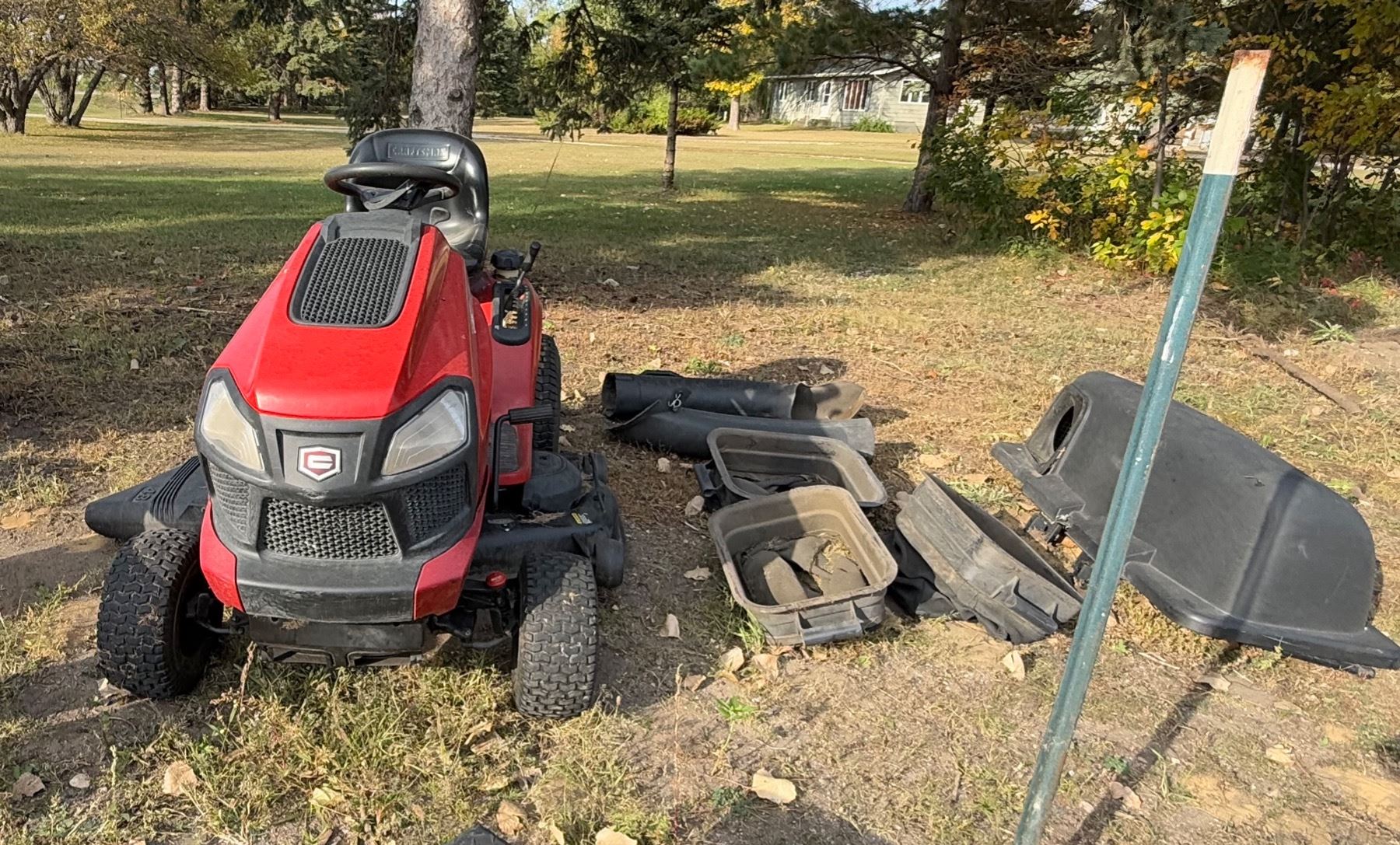 CRAFTSMAN RIDING MOWER NOT RUNNING WITH BAGGER ATTACHMENT - SEE DESCRIPTION CRAFTSMAN RIDING MOWER NOT RUNNING WITH BAGGER ATTACHMENT - SEE DESCRIPTION