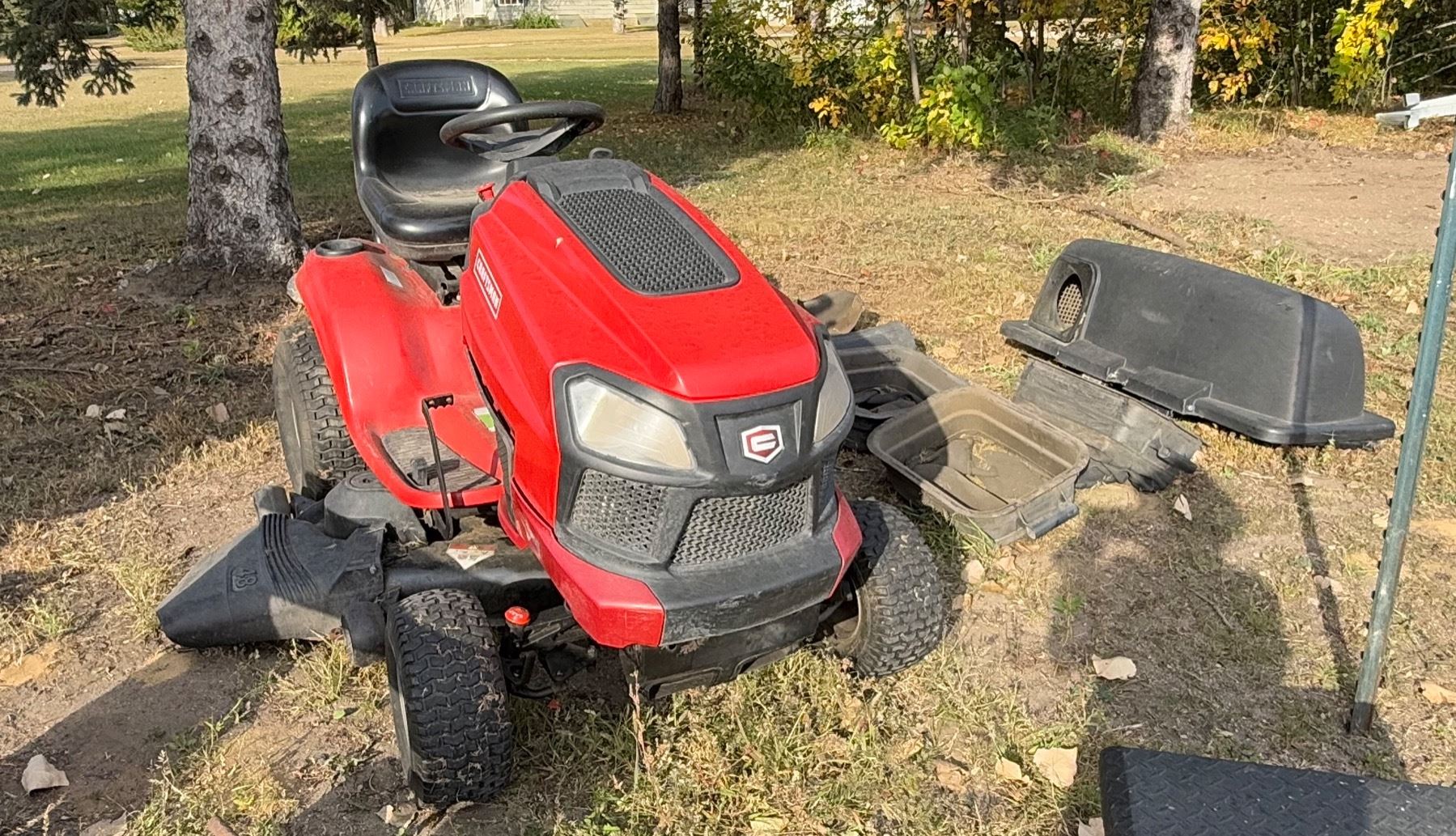 CRAFTSMAN RIDING MOWER NOT RUNNING WITH BAGGER ATTACHMENT - SEE DESCRIPTION CRAFTSMAN RIDING MOWER NOT RUNNING WITH BAGGER ATTACHMENT - SEE DESCRIPTION