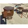 Image 2 : PEDESTAL END TABLE AND TWO SMALL STANDS