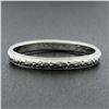 Image 7 : Antique 18K White Gold 2.6mm Engraved Textured Work Eternity Stackable Band Ring