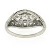 Image 7 : Antique Art Deco Platinum 0.81 ctw Old Cut Diamond Detailed Etched Domed Band Ri