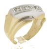Image 1 : Men's Retro 14k Two Tone Gold 0.25 ctw Old Cut Pave Diamond Bypass Band Ring