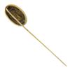 Image 2 : Antique 10k Yellow Gold Detailed Oval Hardstone Carved Cameo Stick Pin w/ Patina