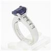 Image 9 : Platinum 2.83 ctw GIA Cushion Ceylon Purple Sapphire & Diamond Engagement Ring