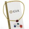 Image 8 : 18K Two Tone Gold 12.82 ctw GIA Large Oval Red Rubellite Tourmaline 16" Necklace