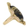 Image 5 : Antique Solid Gold 20x11.8mm Cabochon Prong Moss Agate Solitaire 3D Floral Ring