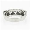 Image 7 : Vintage Platinum 1.30 ctw Round Diamond Large Fishtail Pave Set 5 Stone Band Rin