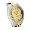 Image 3 : Rolex Ladies 18K Gold And Steel Champagne Index Diamond Bezel Hidden Clasp Datej