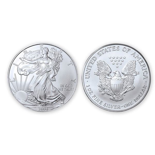 2004 American Silver Eagle.999 Fine Silver Dollar Coin