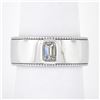 Image 2 : NEW 14k Gold GIA 0.53 ctw Emerald Cut Diamond Solitaire Milgrain Wide Band Ring