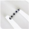 Image 3 : 14k White Gold 0.45 ctw Round Brilliant Sapphire & Diamond Wedding Band Ring