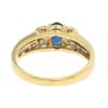 Image 5 : 18k Yellow Gold.94 ctw Solitaire Oval Sapphire w/ Baguette & Round Diamond Ring