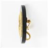 Image 3 : Antique 14k Gold Textured Laurel Wreath Diamond Black Onyx Round Brooch Pendant