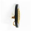 Image 4 : Antique 14k Gold Textured Laurel Wreath Diamond Black Onyx Round Brooch Pendant