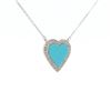 Image 2 : 14kt WG Turquiose and Dia Heart Pendant