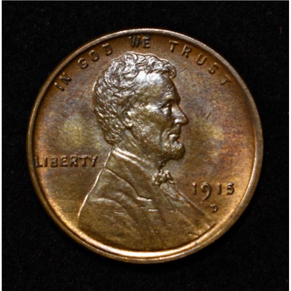 1915-D LINCOLN CENT CH/GEM BU RB