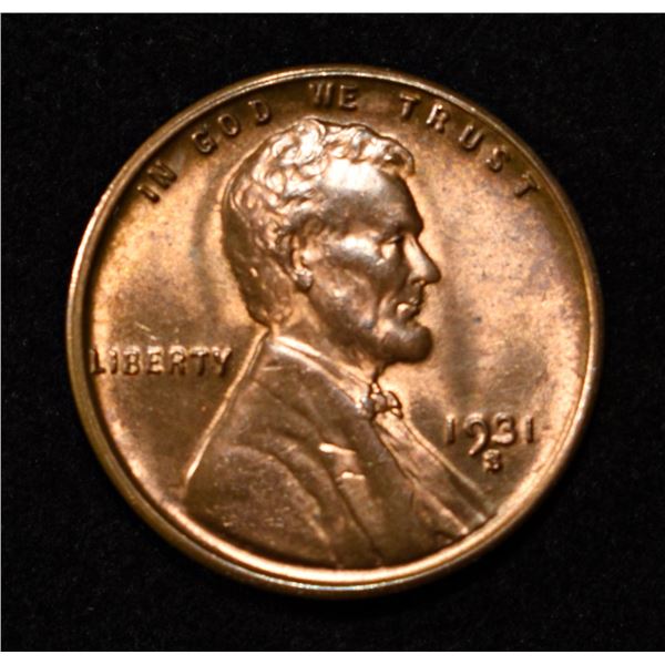 1931-S LINCOLN CENT CH/GEM BU RB