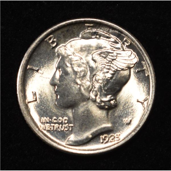 1925 MERCURY DIME GEM BU FB SUPERB
